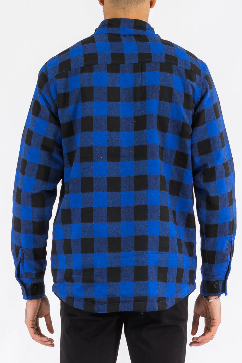 Quilted Flannel Shirt Shacket Padded Lined Jacket FL301