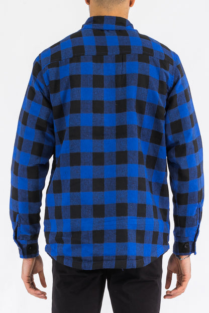 Quilted Flannel Shirt Shacket Padded Lined Jacket FL301