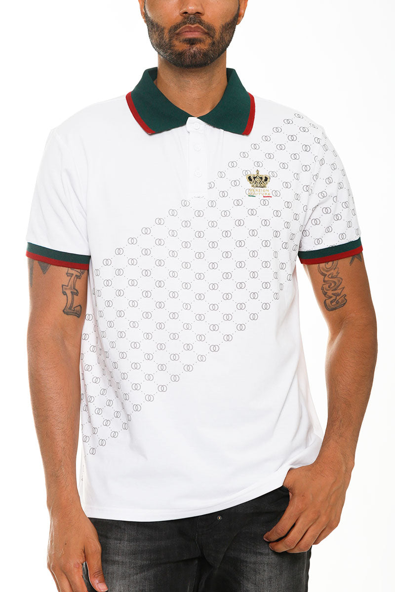 Spots Pattern Polo Shirt For Men