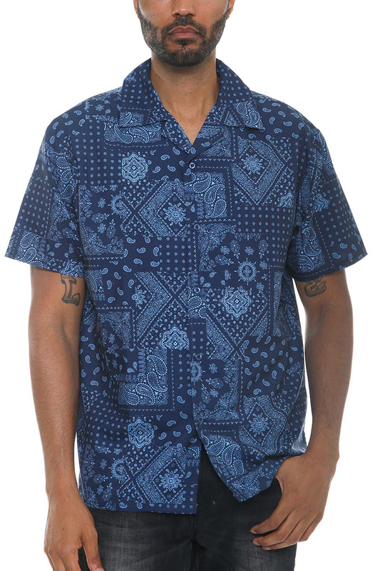 Paisley Print Button Down Shirt