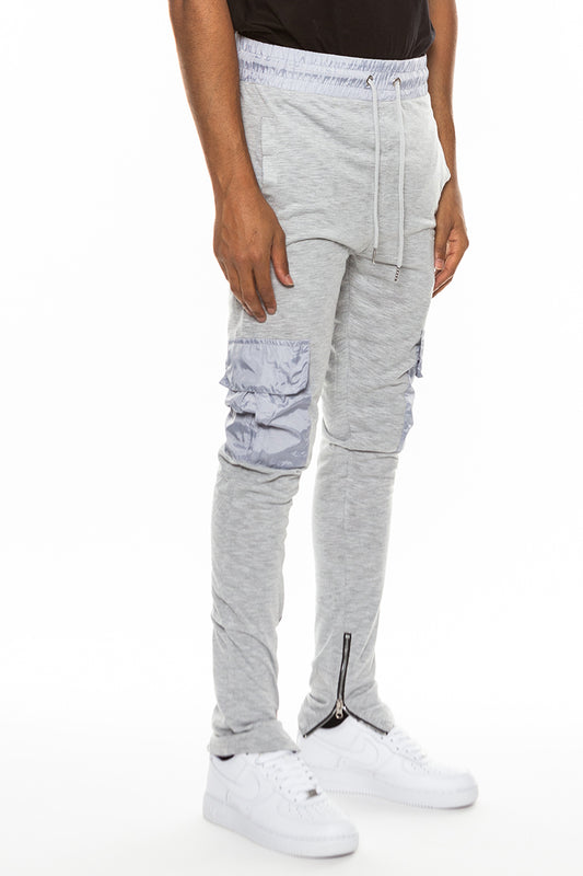 Heathered Cotton Blend Joggers J114