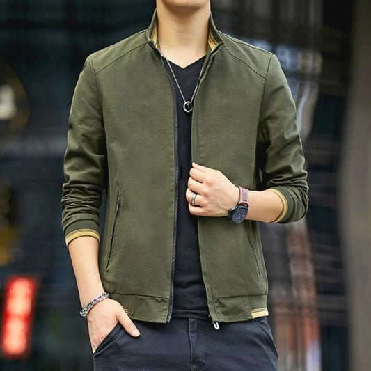 Men's Collar Zipped Up Jacket