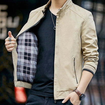 Men's Collar Zipped Up Jacket