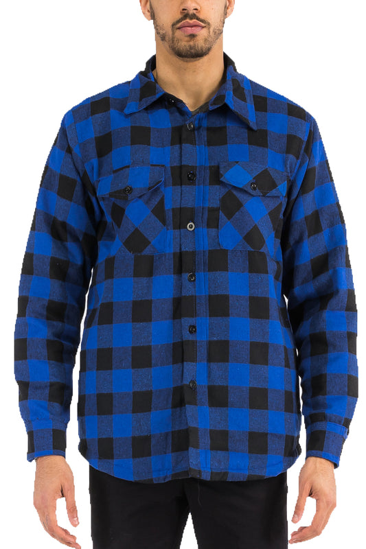 Quilted Flannel Shirt Shacket Padded Lined Jacket FL301