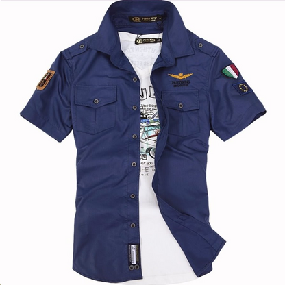 Short Sleeve Military Style Shirt