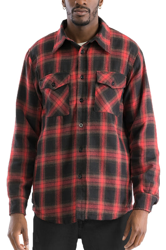 Quilted Flannel Shirt Shacket Padded Lined Jacket FL302