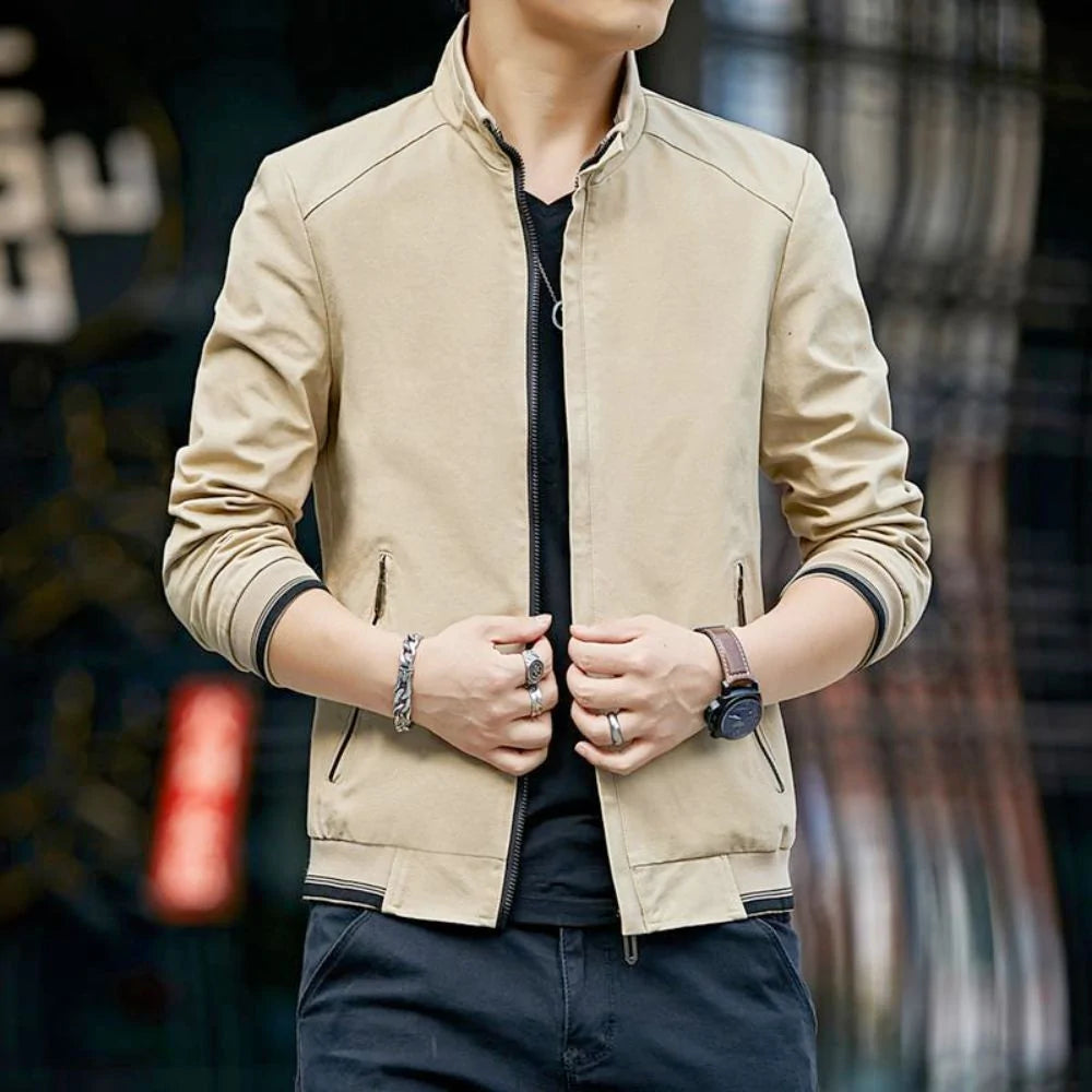 Men's Collar Zipped Up Jacket