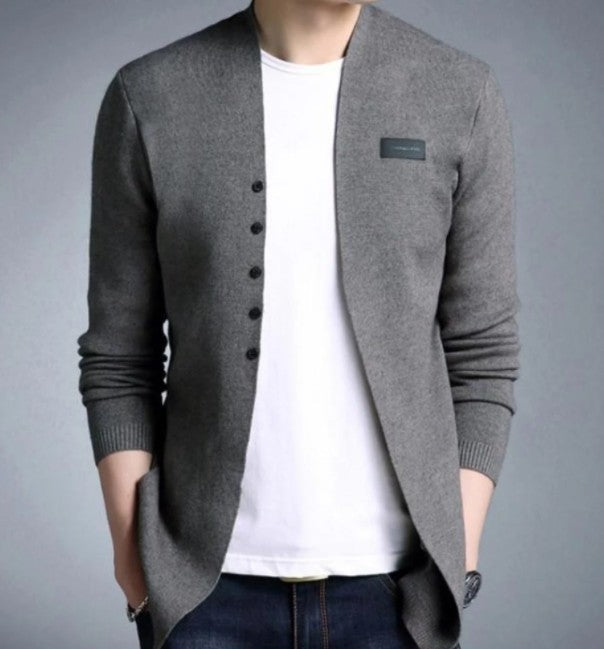 Men's Slim Fit Long Sleeve Cardigan