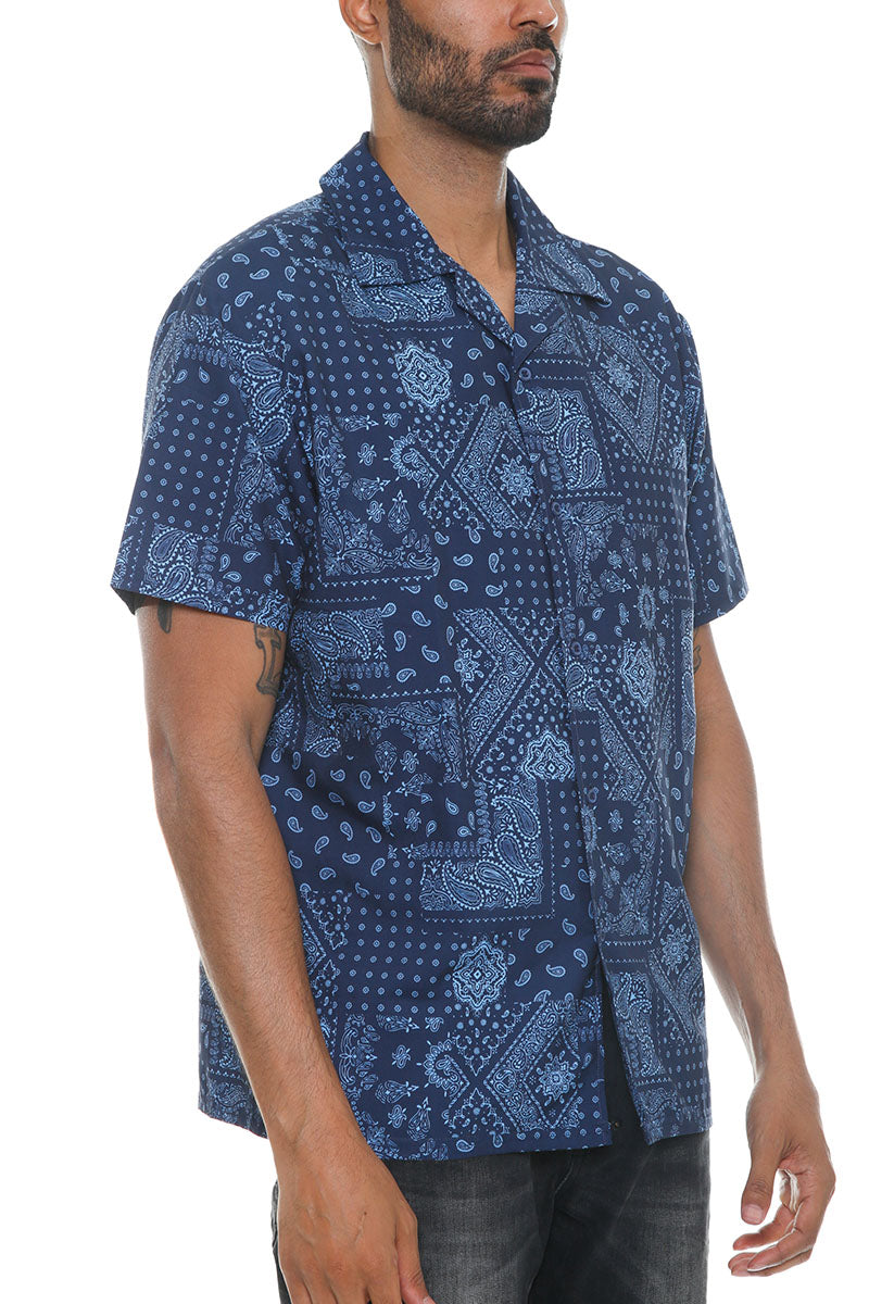 Paisley Print Button Down Shirt