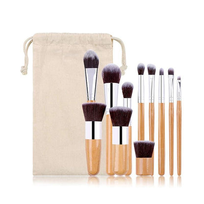10Pcs Beauty Bamboo Brush Set