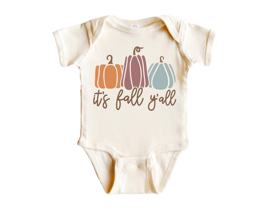 Its Fall Yall Pumpkin - Baby Boy Girl Clothes Infant Bodysuit Funny Cu