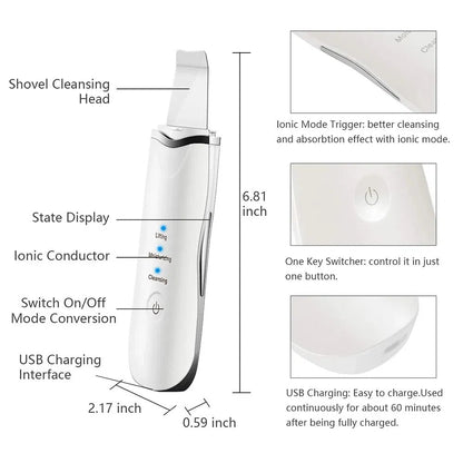 3-in-1 Ultrasonic Facial Spatula For Deep Cleansing