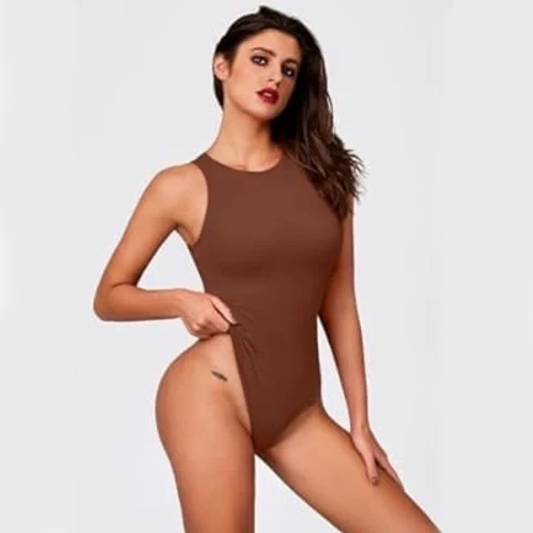 Women's Crew Neck Sleeveless Bodysuits