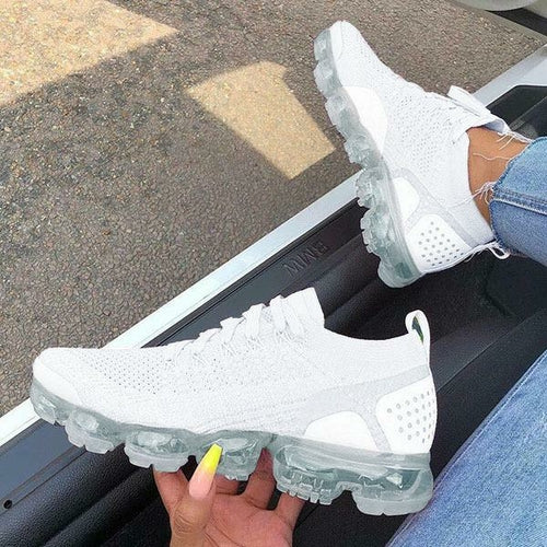 Women Casual Shoes Mesh Air-Cushion Flat Sneakers
