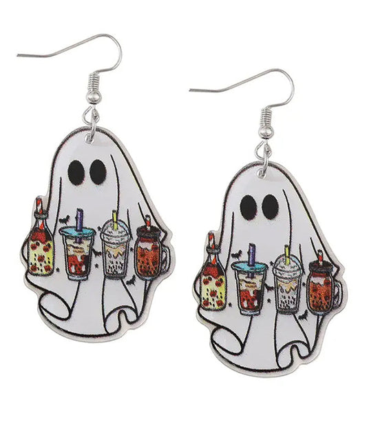 Halloween Acryl Ghost earrings with drinks