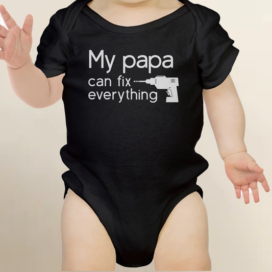 My Papa Fix Black Cute Baby Onesie