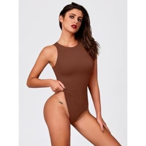 Women's Crew Neck Sleeveless Bodysuits