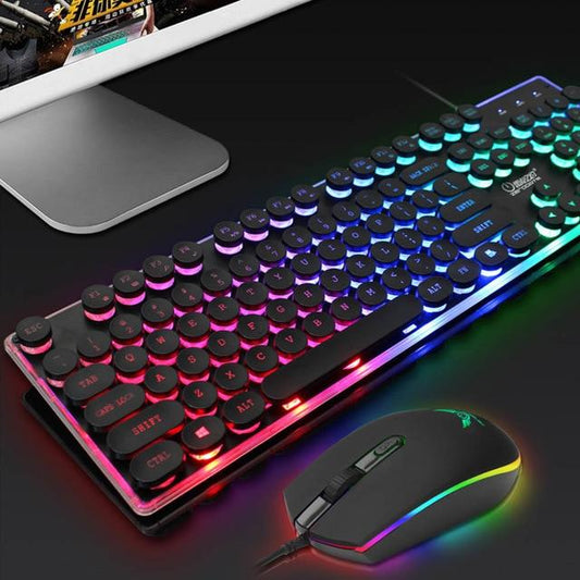 LED Gaming Wired Keyboard Mouse Set