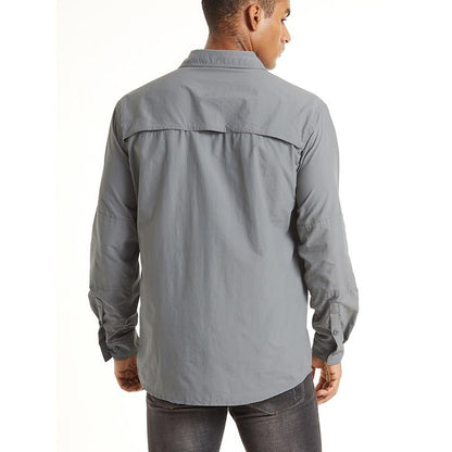 Summer Tactical Shirts Men's Mesh Breathable Long Sleeve Multi-Pockets