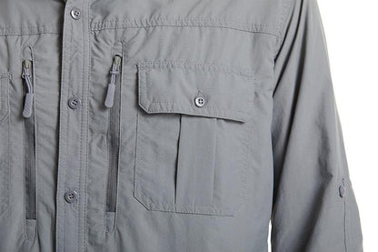 Summer Tactical Shirts Men's Mesh Breathable Long Sleeve Multi-Pockets