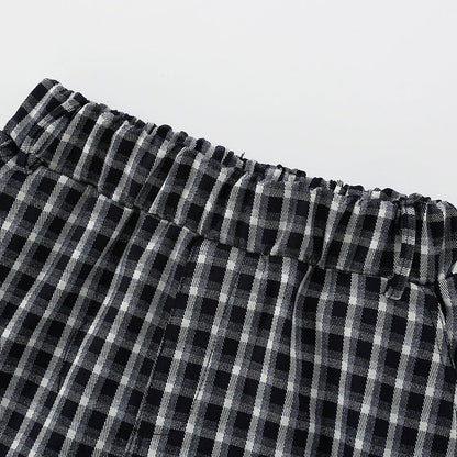 Baby Fashion Plaid Pattern Elastic Waist Design Casual Pants