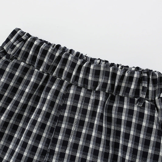 Baby Fashion Plaid Pattern Elastic Waist Design Casual Pants