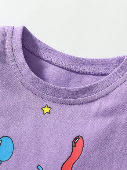 Baby Kids Cartoon Pattern T-shirt and Pants 2-Piece Clothing
