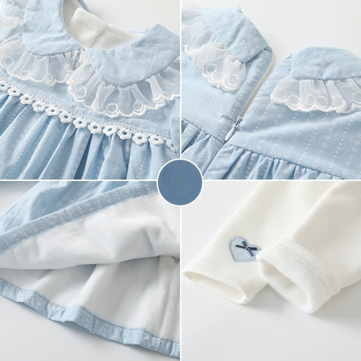 Baby Girl Solid Color Mesh Patchwork Design Shirt Combo Pants Sets