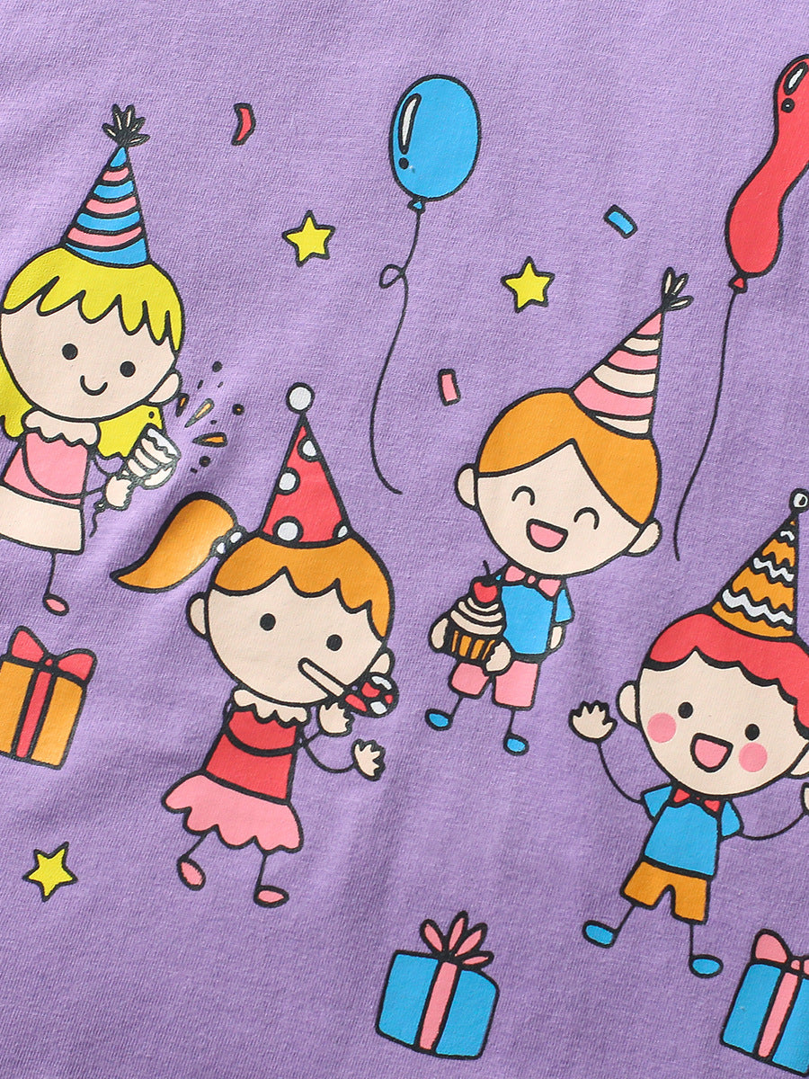 Baby Kids Cartoon Pattern T-shirt and Pants 2-Piece Clothing