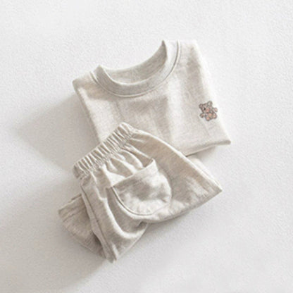 Hot Selling Baby Kids Unisex Short Sleeves Teddy Logo Pattern