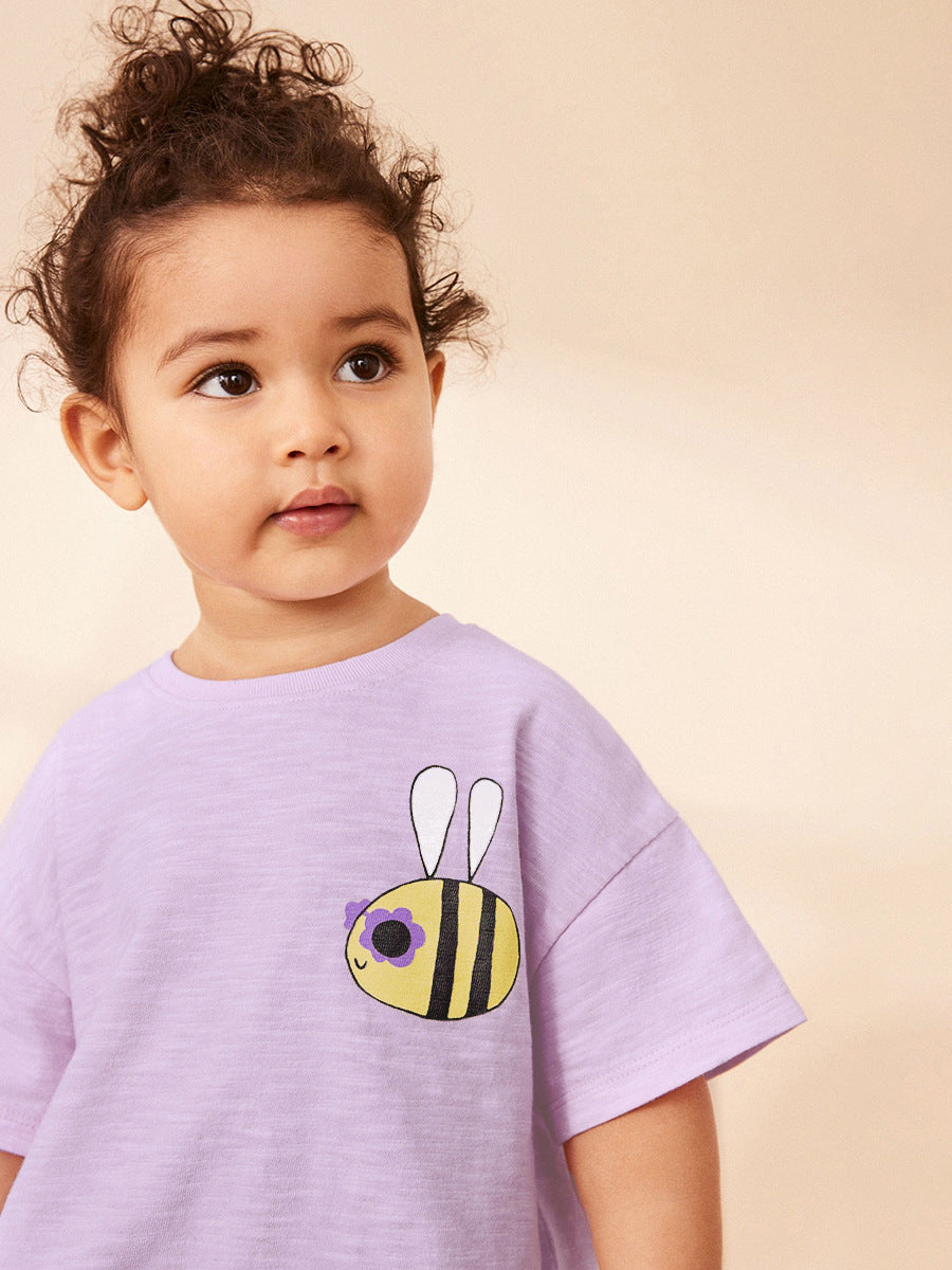 Baby Kids Bees Cartoon Pattern T-shirt and Shorts Clothing Set