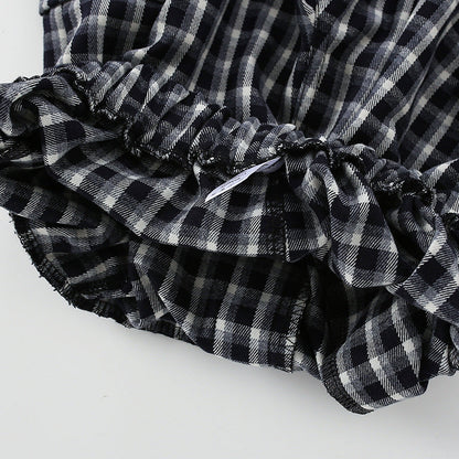 Baby Fashion Plaid Pattern Elastic Waist Design Casual Pants