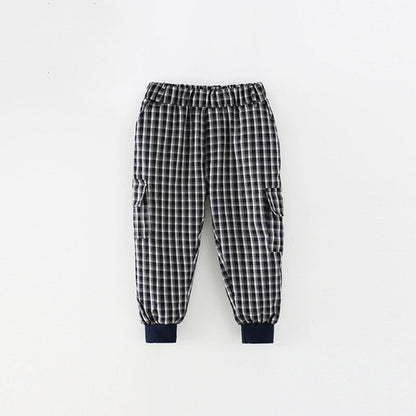 Baby Fashion Plaid Pattern Elastic Waist Design Casual Pants