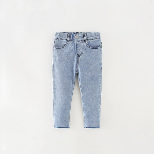 Baby Girl Solid Color Western Girl Fashion Denim Pants