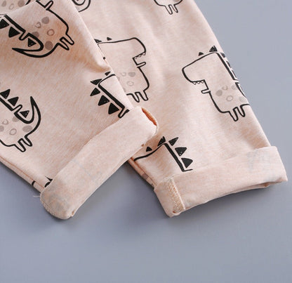 Baby Boy Cartoon Pattern Shirt & Pants Set
